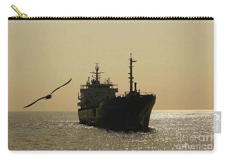Ship Zip Pouch featuring the photograph Fly Past by James Brunker
