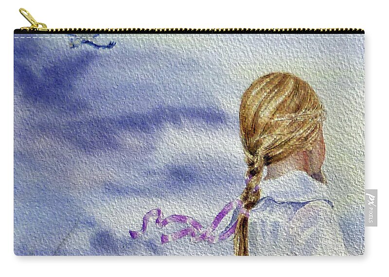 Birds Zip Pouch featuring the painting Fly With Us by Irina Sztukowski