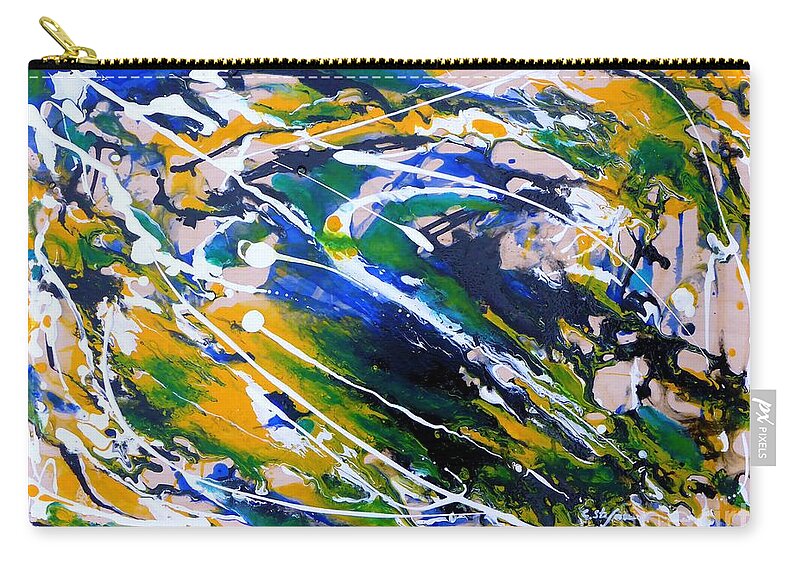 Colour Zip Pouch featuring the painting Flying Bird by Cristina Stefan