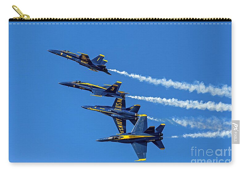 Blue Angels Zip Pouch featuring the photograph Flying Formation by Kate Brown
