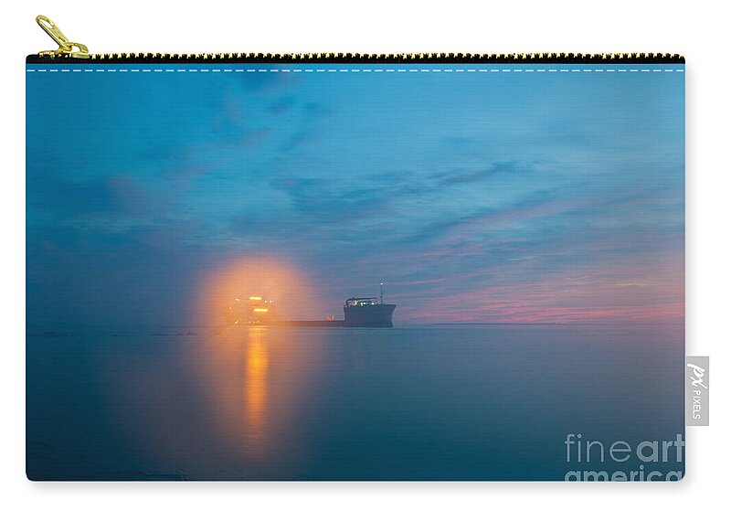 Fog Carry-all Pouch featuring the photograph Fog over Charleston Harbor by Dale Powell