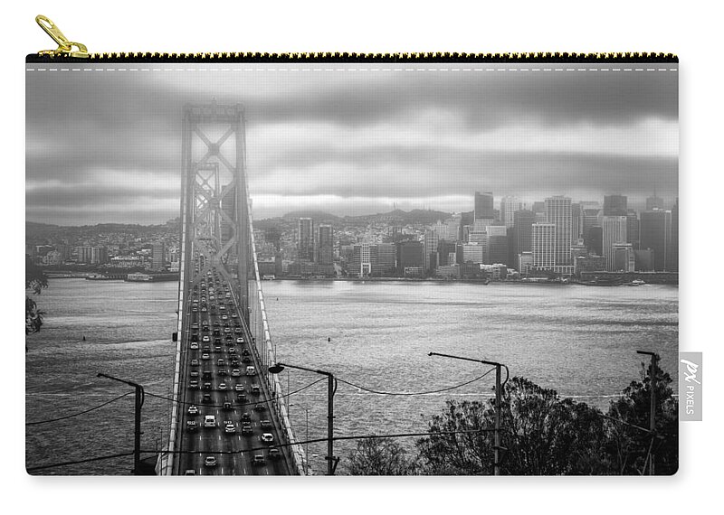 Bay Zip Pouch featuring the photograph Foggy City of San Francisco by Alexander Fedin