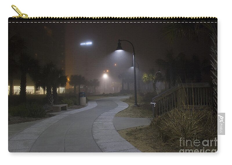 Fog Zip Pouch featuring the photograph Foggy Path by Nelson Watkins