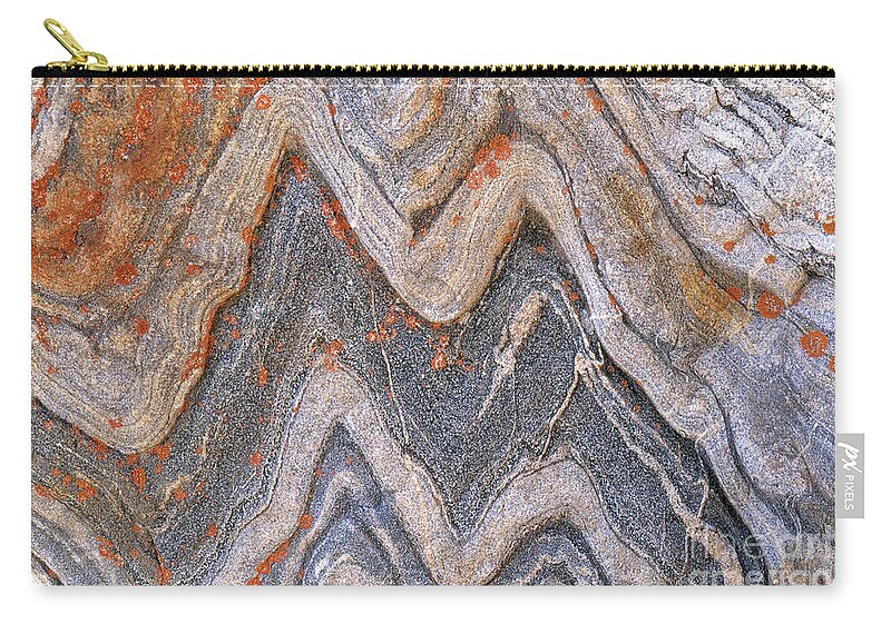 Granite Zip Pouch featuring the photograph Folded Granite by Art Wolfe