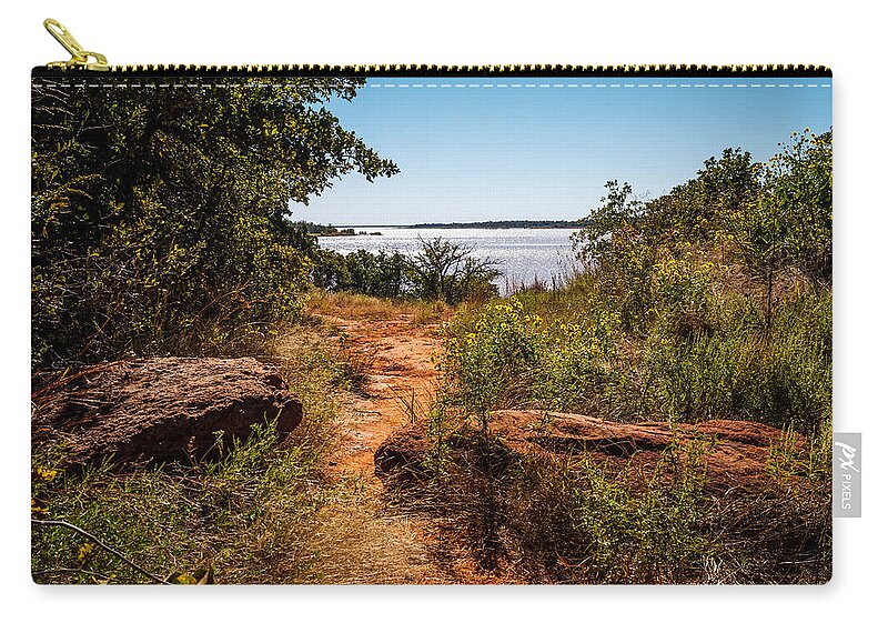 Green Zip Pouch featuring the photograph Follow The Path by Doug Long
