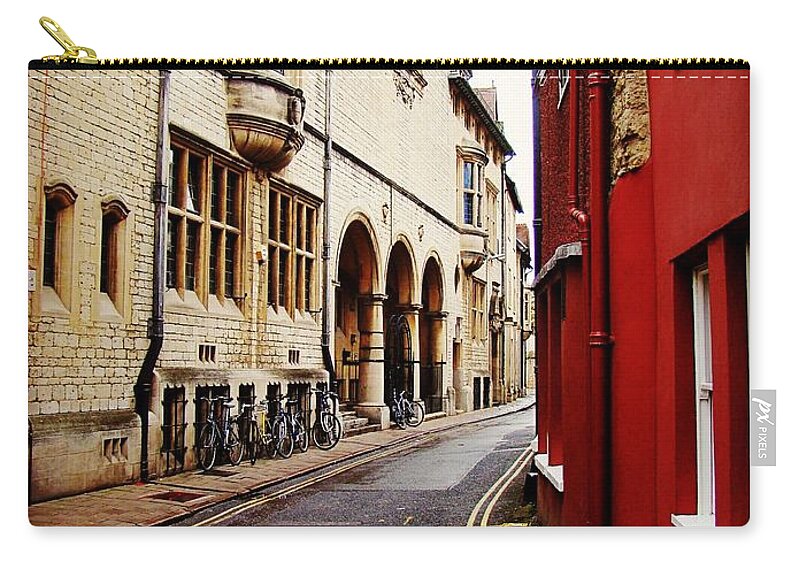 Oxford Zip Pouch featuring the photograph Follow the Yellow Lines by Zinvolle Art