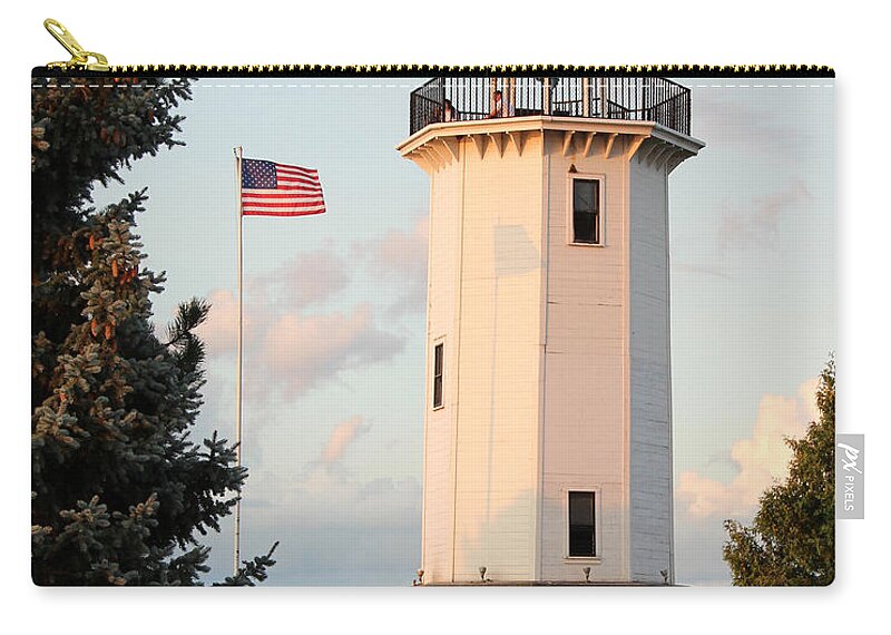 Light Zip Pouch featuring the photograph Fond du Lac Lighthouse by George Jones