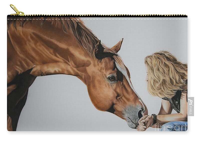 Horse Carry-all Pouch featuring the pastel For Amy by Joni Beinborn