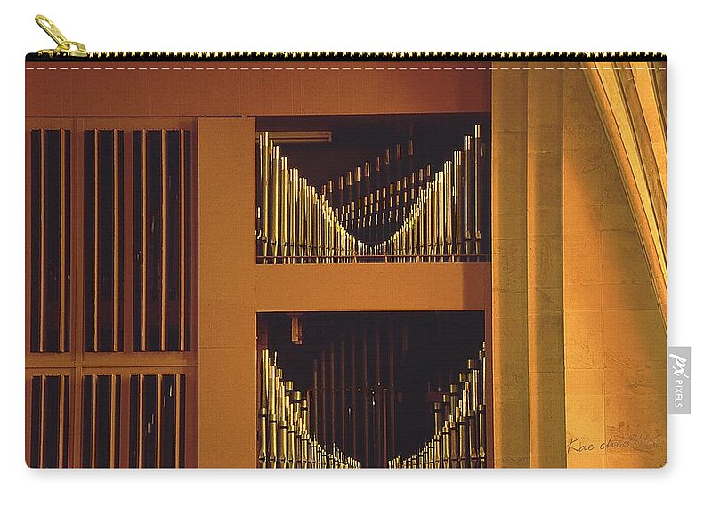 Pipe Organ Zip Pouch featuring the photograph For Golden Tones by Kae Cheatham