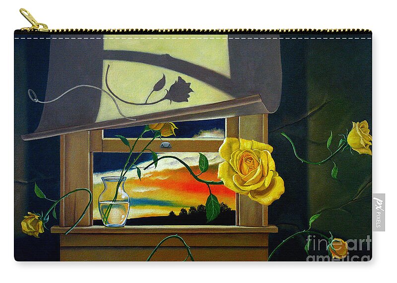 Flower Zip Pouch featuring the painting For you by Christopher Shellhammer