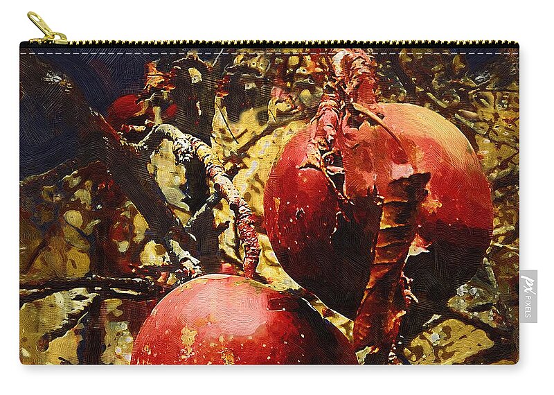 Apples Zip Pouch featuring the painting Forbidden Fruit by RC DeWinter