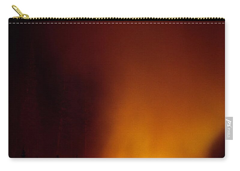 Blaze Zip Pouch featuring the photograph Forest Fire At Night by Thomas And Pat Leeson