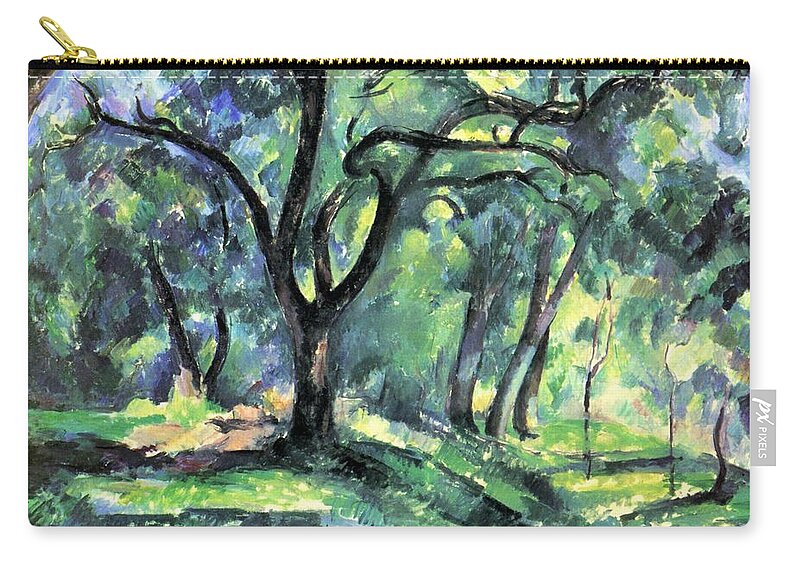 Cezanne Zip Pouch featuring the painting Forest by Pam Neilands
