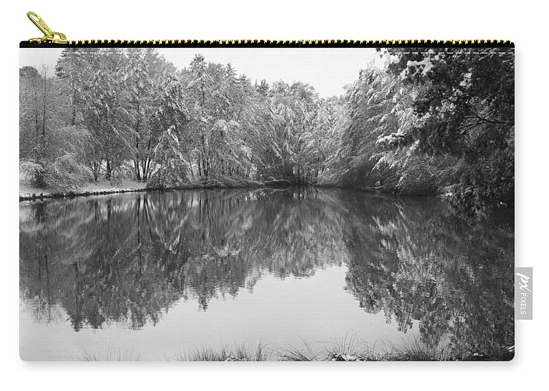 Snow Zip Pouch featuring the photograph Forest Snow by Miguel Winterpacht