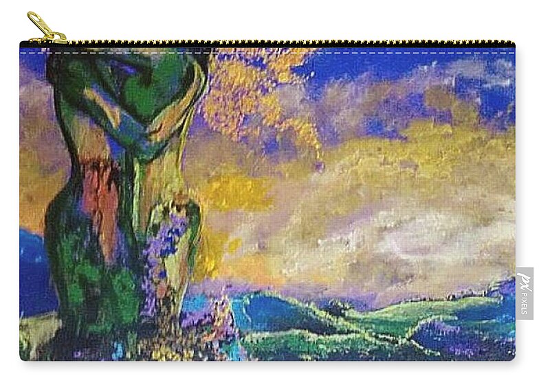 Trees Zip Pouch featuring the painting Forever Embracing by Stefan Duncan