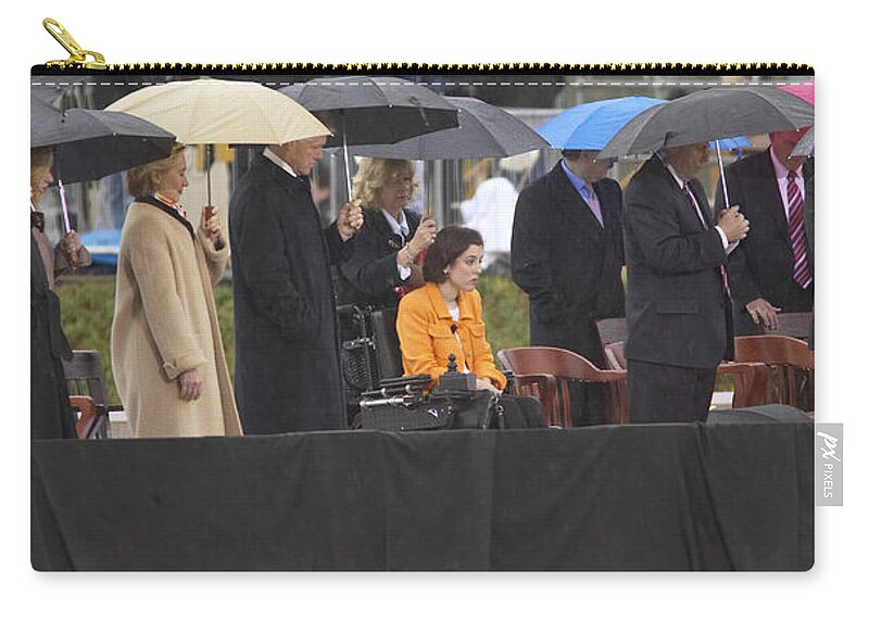 Photography Zip Pouch featuring the photograph Former Us President Bill Clinton by Panoramic Images