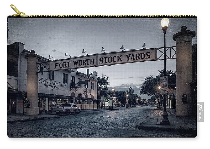 Texas Zip Pouch featuring the photograph Fort Worth Stockyards II by Joan Carroll