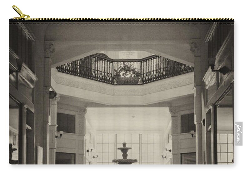 Ghostly Zip Pouch featuring the photograph Fountain in the Light by Donna Greene