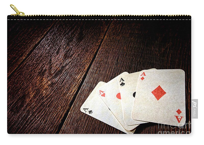Four Zip Pouch featuring the photograph Four Aces by Olivier Le Queinec
