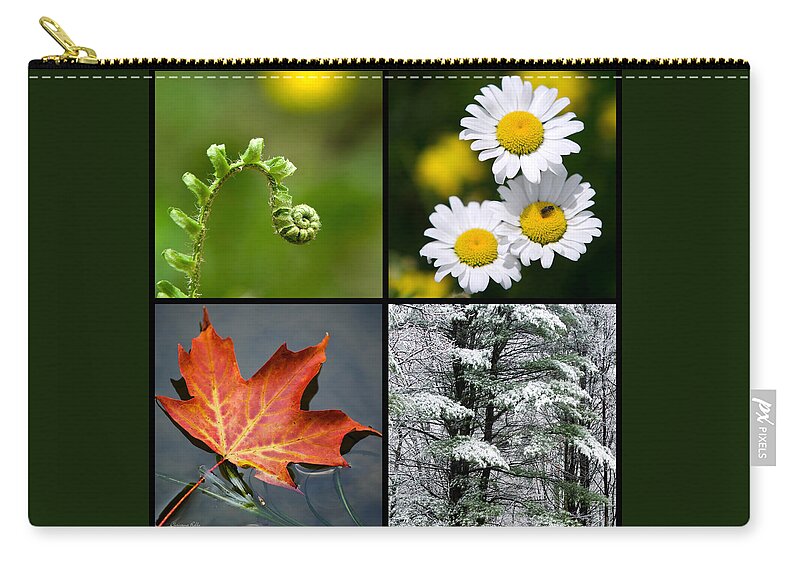 Seasons Zip Pouch featuring the photograph Seasonal Nature Square by Christina Rollo