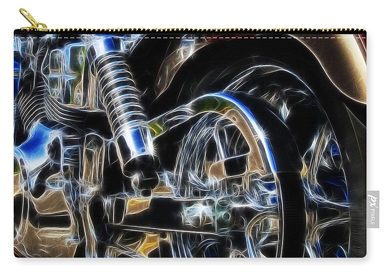 Harley Zip Pouch featuring the digital art Fractal Dyna by Ricky Barnard