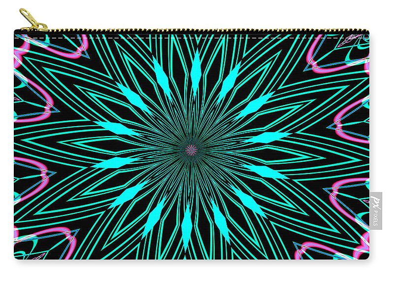 Pillows Zip Pouch featuring the digital art Fractalscope 16 by Rose Santuci-Sofranko