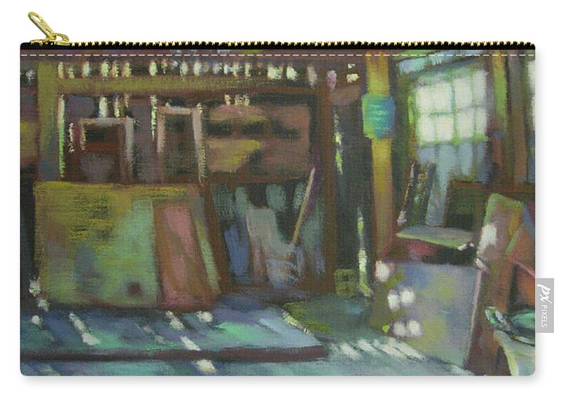 Barn Zip Pouch featuring the painting Fragile Barn Illuminated by Gloria Nilsson