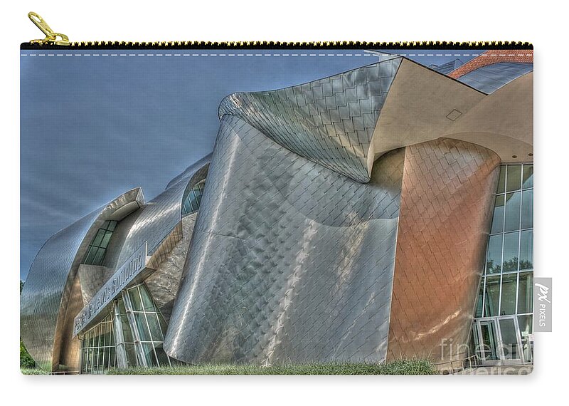 Case Western University Zip Pouch featuring the photograph Frank Gehry at Case Western U by David Bearden