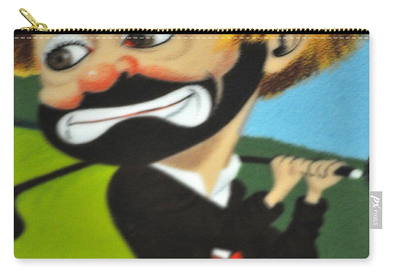 Freddie Zip Pouch featuring the photograph Freddie On The Green by Jay Milo