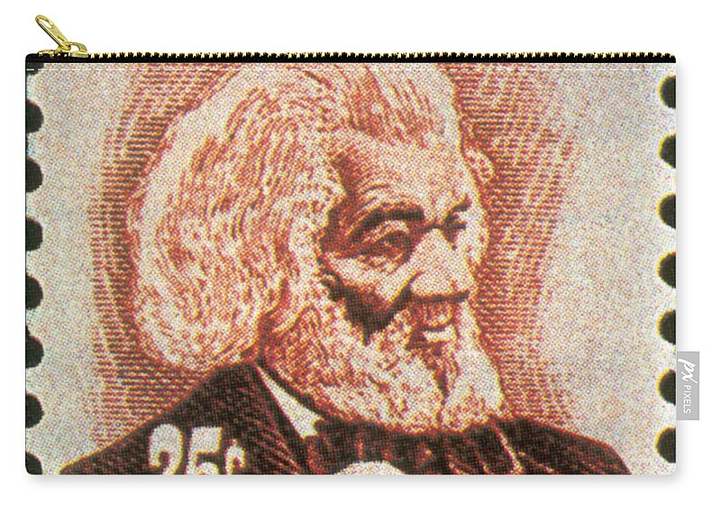 Philately Zip Pouch featuring the photograph Frederick Douglass, U.s. Postage Stamp by Science Source