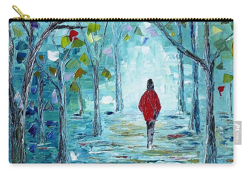 Waiting Zip Pouch featuring the painting Freedom by Amalia Suruceanu