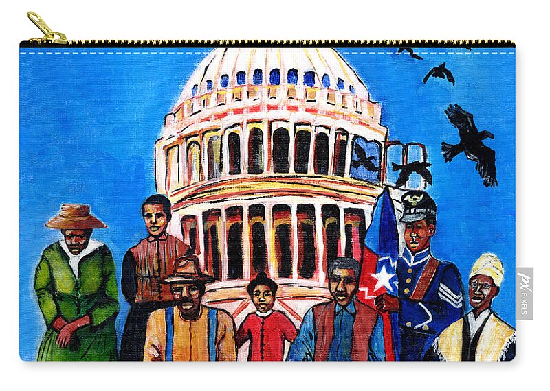 Everett Spruill Carry-all Pouch featuring the painting FREEDOM - Celebrating Juneteenth by Everett Spruill