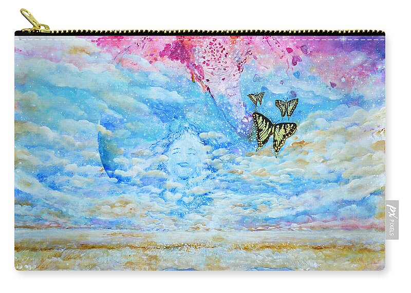 Raju Zip Pouch featuring the painting Freedom Raju by Ashleigh Dyan Bayer