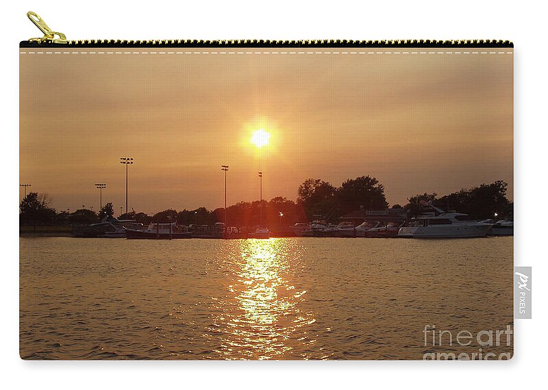 Freeport Summer Sunset Zip Pouch featuring the photograph Freeport Summer Sunset by John Telfer