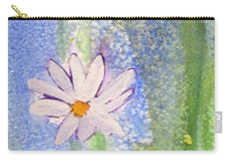 Floral Zip Pouch featuring the painting Fresh as a daisy 2. by Elvira Ingram