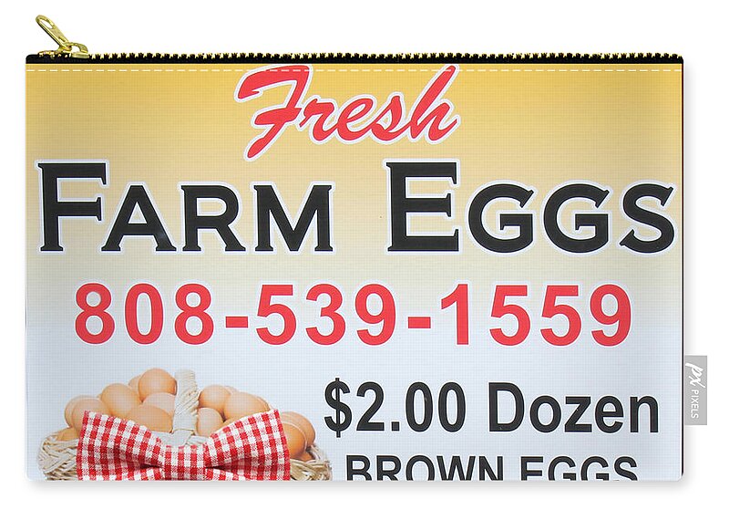 Country Kitchen Zip Pouch featuring the photograph Fresh Farm Eggs by Sylvia Thornton