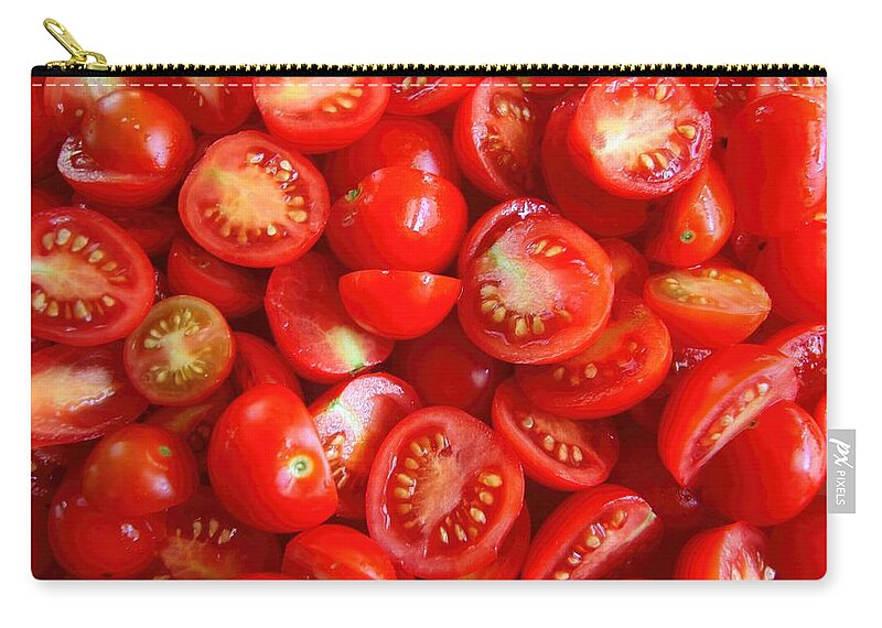 Food Zip Pouch featuring the photograph Fresh Red Tomatoes by Amanda Stadther