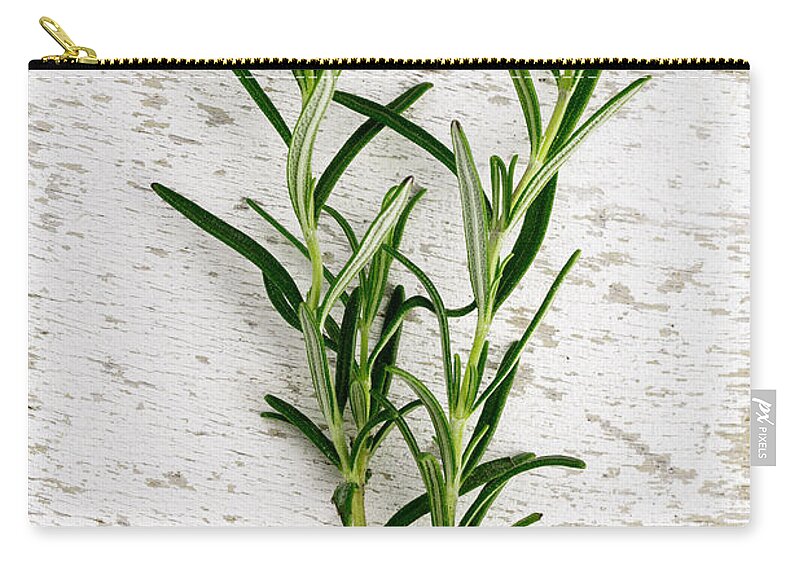 Rosemary Zip Pouch featuring the photograph Fresh Rosemary by Nailia Schwarz