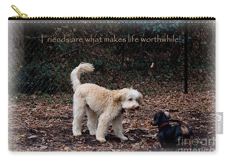 Labradoodle Zip Pouch featuring the photograph Friends 2 by Sandra Clark