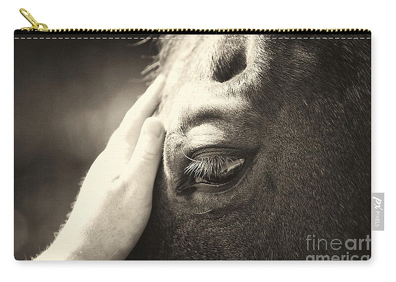 Horse Zip Pouch featuring the photograph Friends by Michelle Twohig