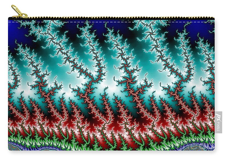 Frizzle Frazzle Fractal 1 Zip Pouch featuring the digital art Frizzle Frazzle Fractal 1b by Robert E Alter Reflections of Infinity