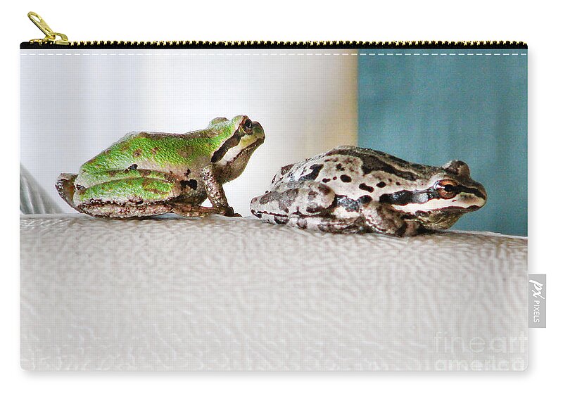 Frog Carry-all Pouch featuring the photograph Frog Flatulence - A Case Study by Rory Siegel