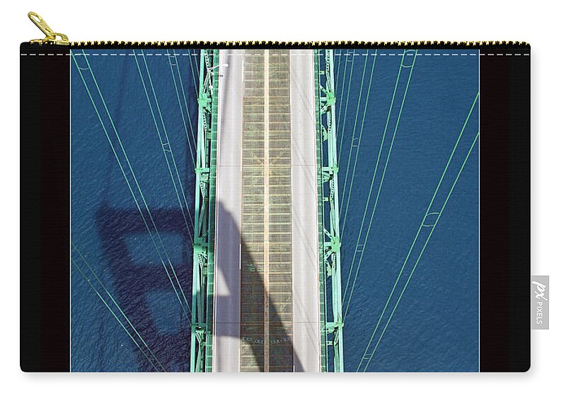 Mackinac Bridge Zip Pouch featuring the photograph From the Top by Jackson Pearson
