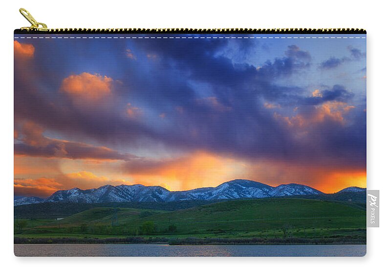 Colorado Zip Pouch featuring the photograph Front Range Light Show by Darren White