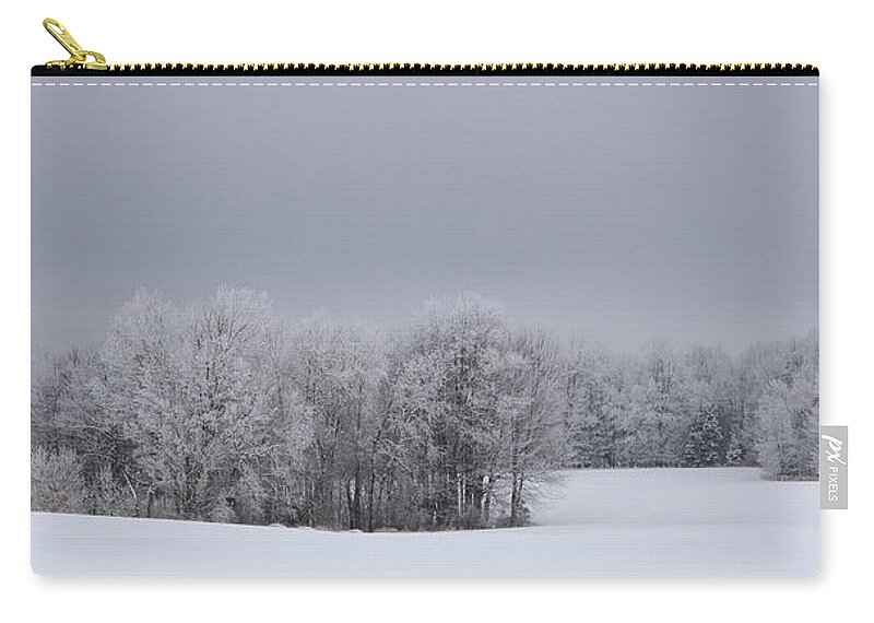 Winter Zip Pouch featuring the photograph Frosty Farm Fields by Dale Kauzlaric