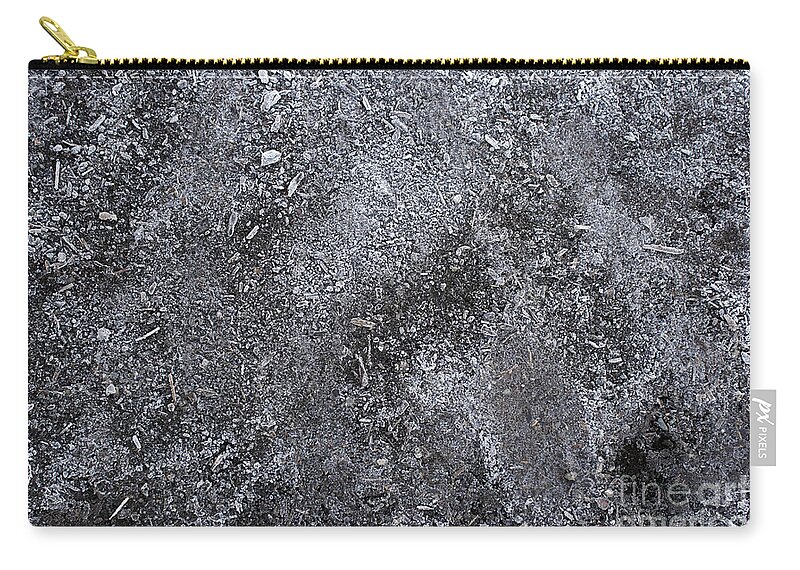 Frosty Zip Pouch featuring the photograph Frozen Dirt by Lee Serenethos