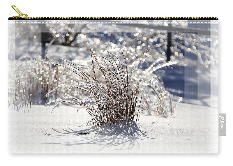Landscape Zip Pouch featuring the photograph Frozen in Time by Davandra Cribbie