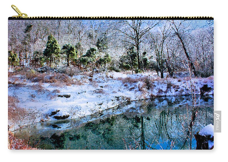 Pond Zip Pouch featuring the photograph Frozen by Kristin Elmquist