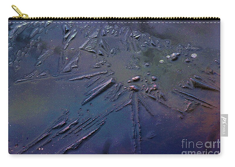 Texture Zip Pouch featuring the photograph Frozen Splash by Karen Adams