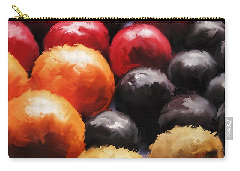 Pallet Knife And Oils Zip Pouch featuring the digital art Fruit Bowl by Vincent Franco